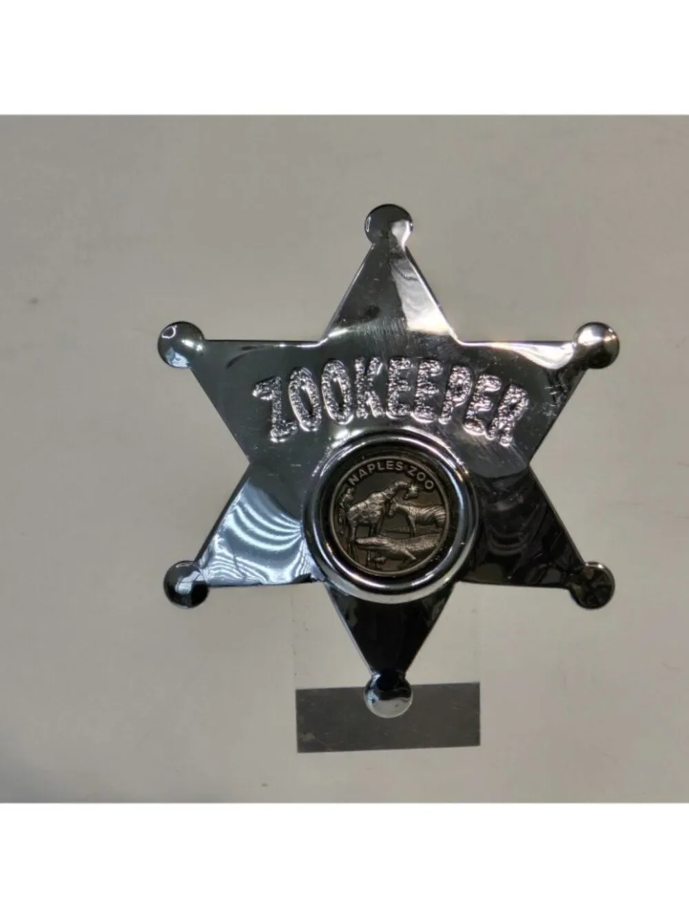 Zookeeper Naples Florida Six-Point Star Badge Souvenir Pin Alligator Giraffe